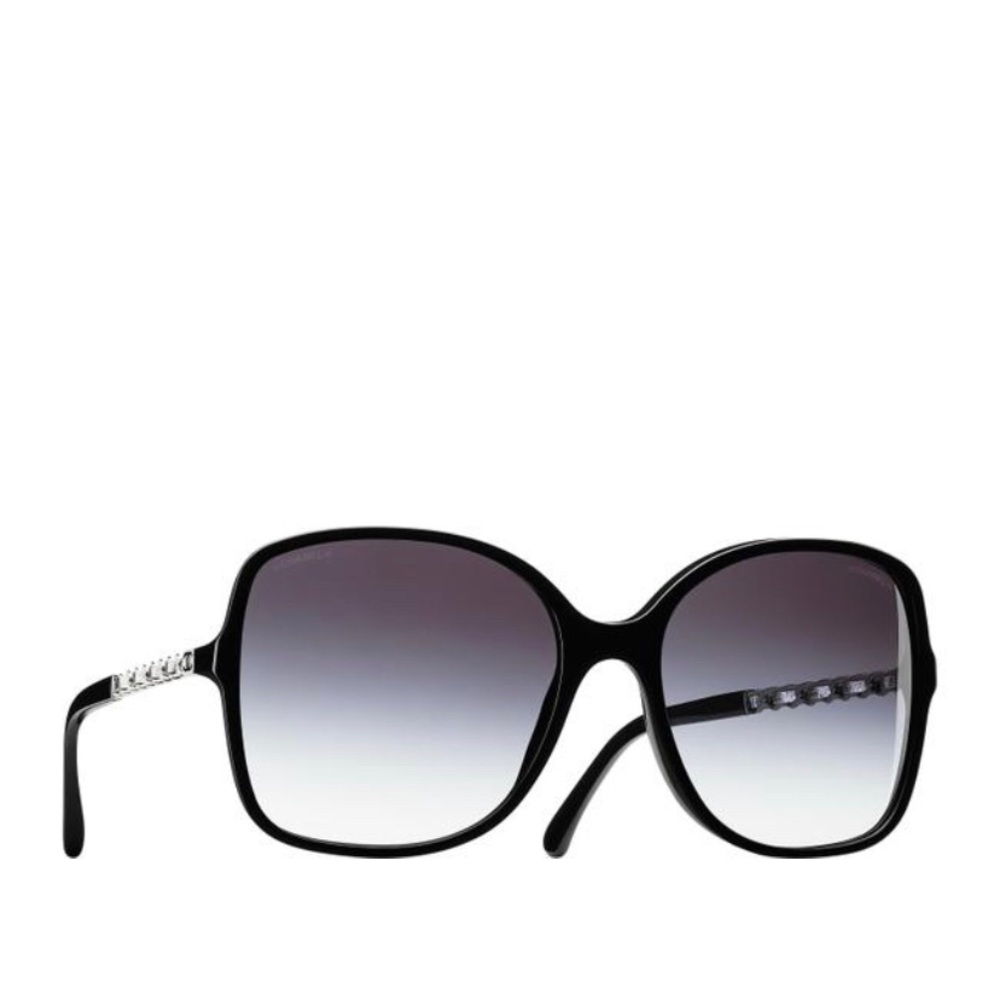 Chanel black & silver chain link sunglasses